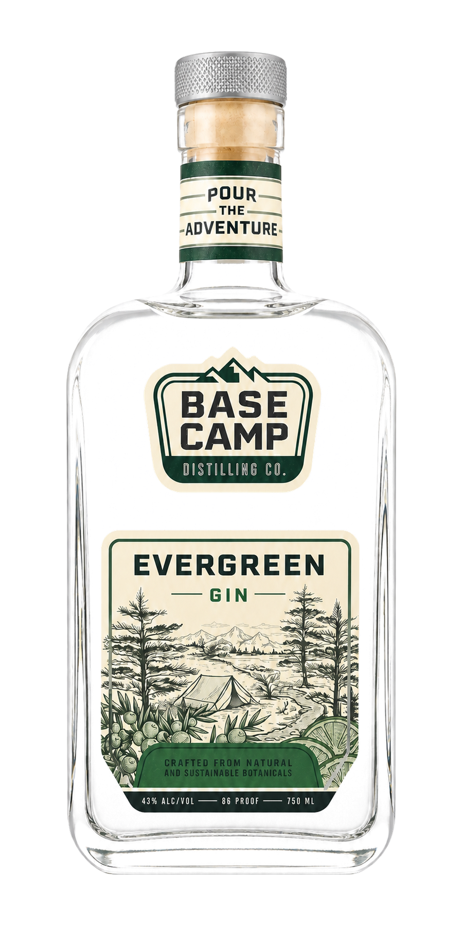 Evergreen Gin bottle photograph